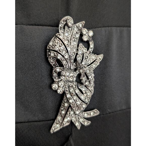 NWT Kay Unger Black Knee-Length Evening Dress Size 10 Elegant Cocktail Formal - Picture 2 of 5